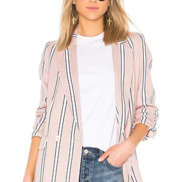 Free People Jackets & Blazers - Free People Blazer with Pink and Black Stripes